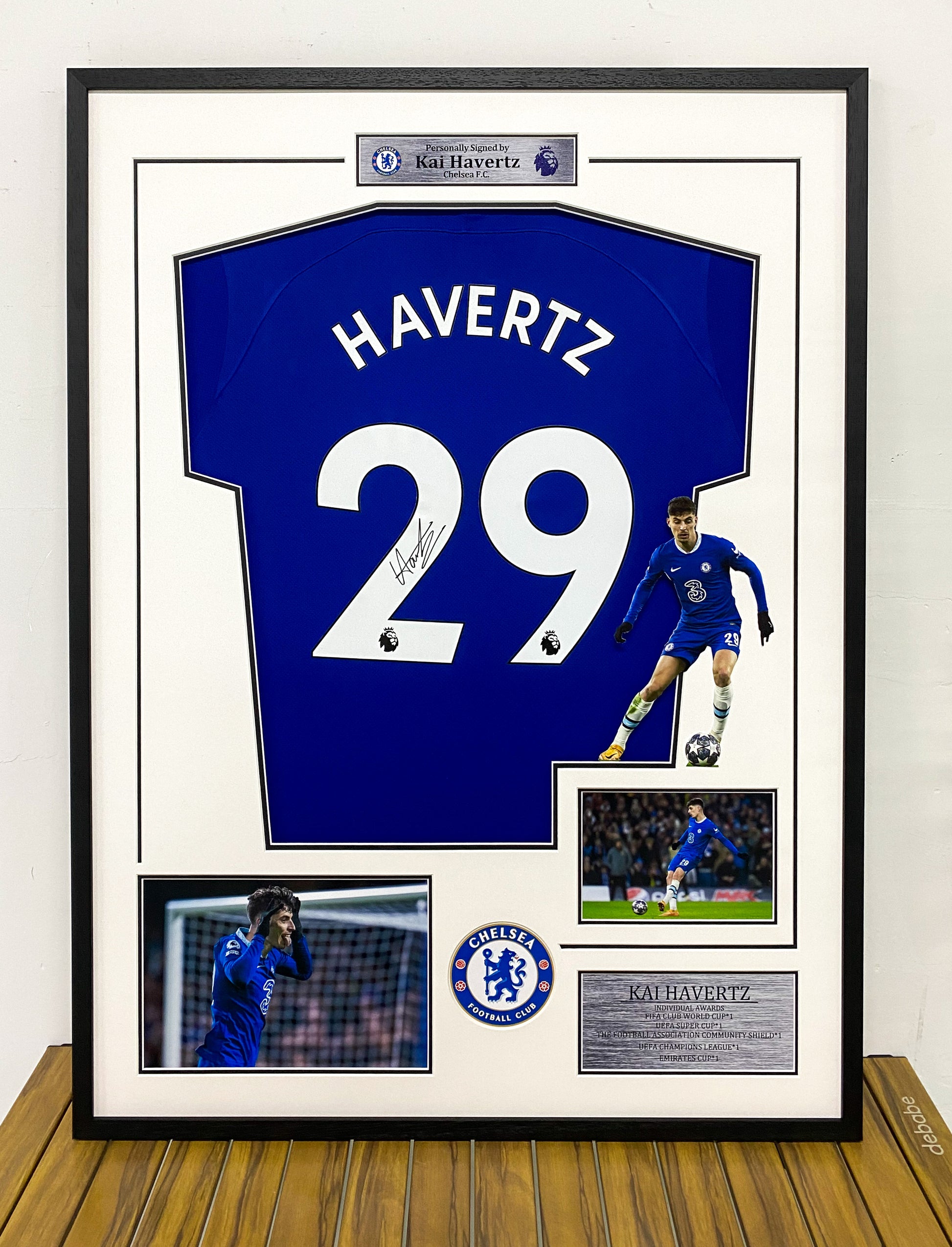 Chelsea FC Kai Havertz Autographed Jersey with Classic Design Framed 00002