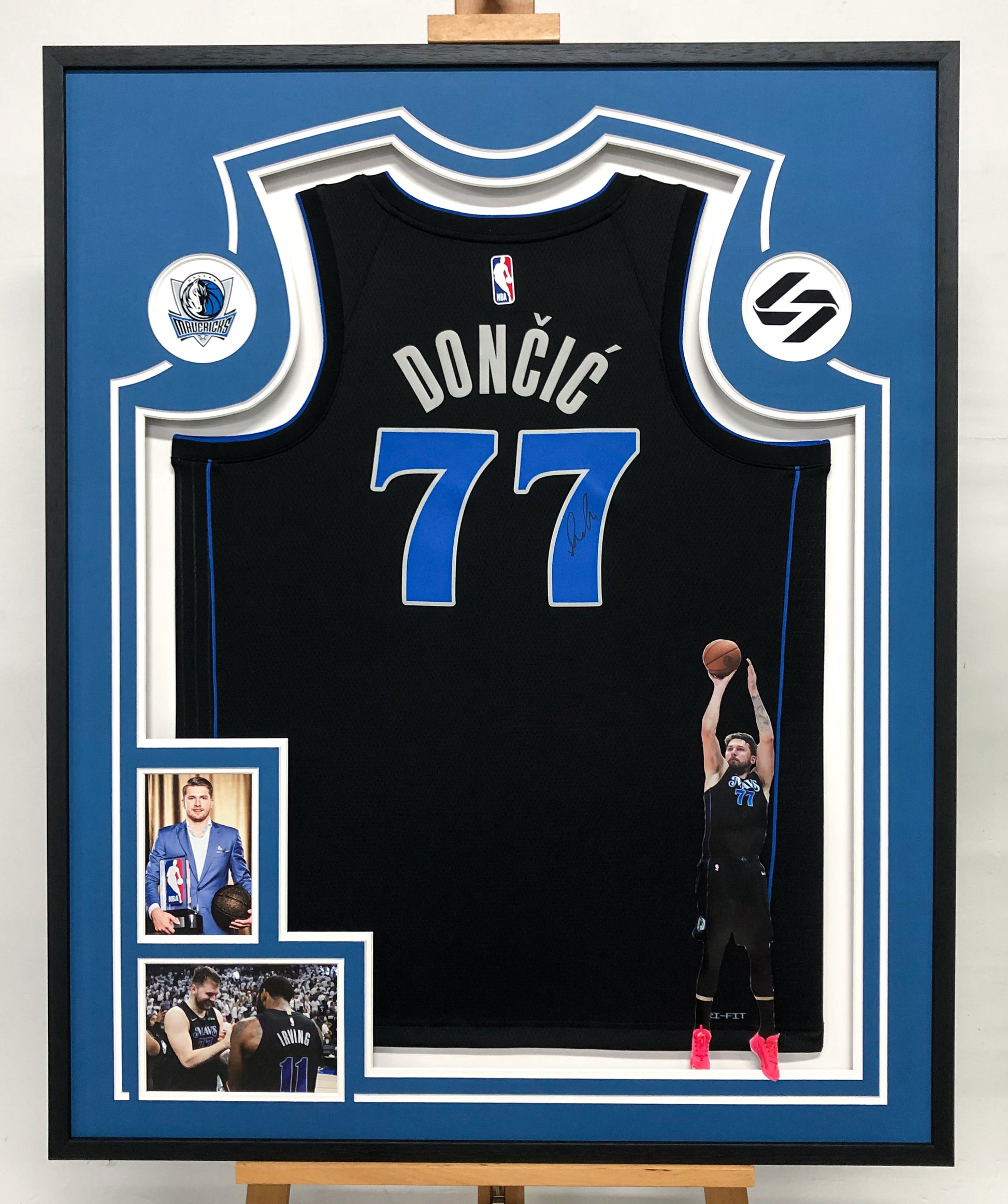 Dallas Mavericks Luka Doncic Autographed Jersey with Personalized Custom Design Framed 000011
