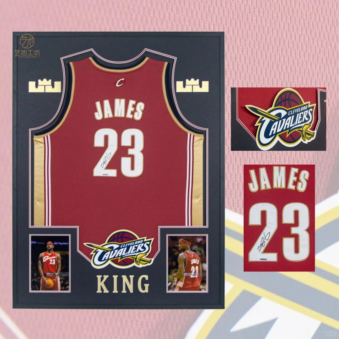 Cleveland Cavaliers LeBron James Autographed Jersey with Personalized Custom Design Framed 000020