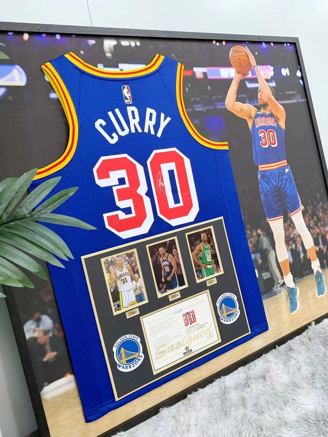 Stephen Curry  Golden State Warriors Jersey Framing  000074