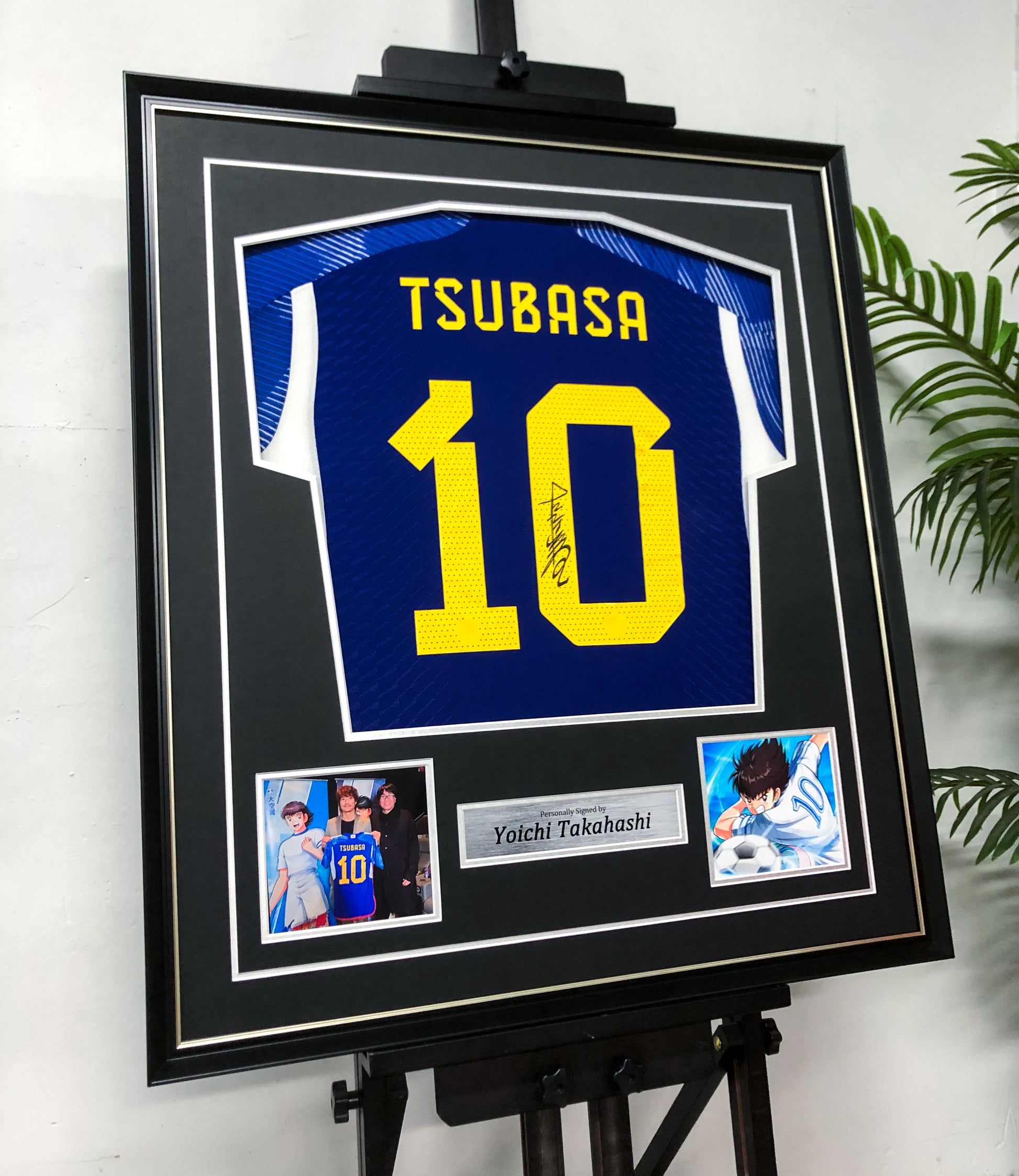 Captain Tsubasa Yoichi Takahashi Autographed Jersey with Standard Design Framed 000060