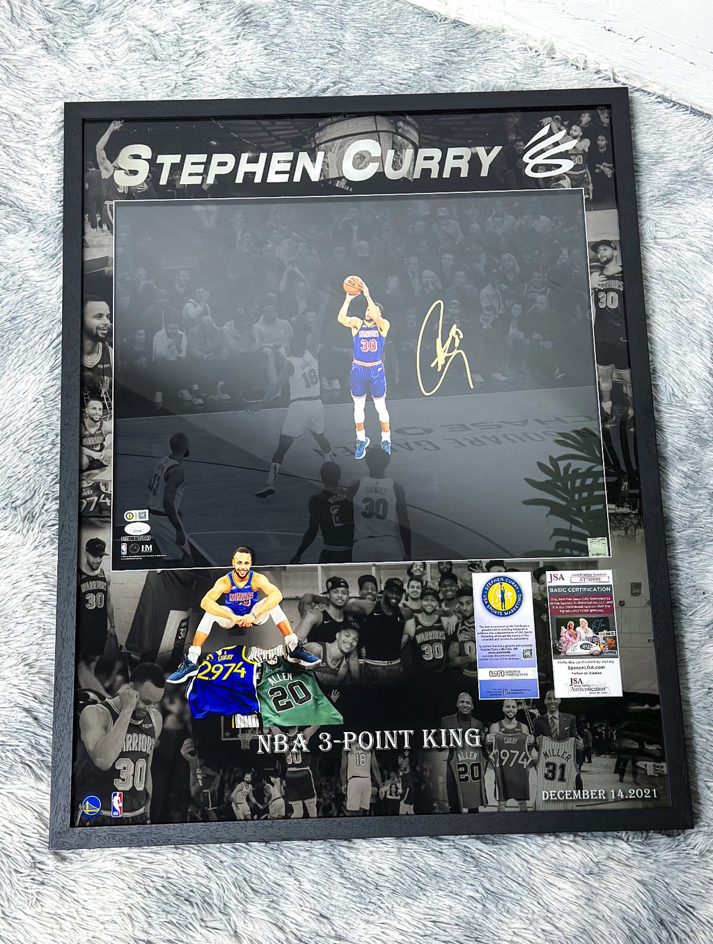 Stephen Curry Poster with Personalized Custom Design Framed 000066