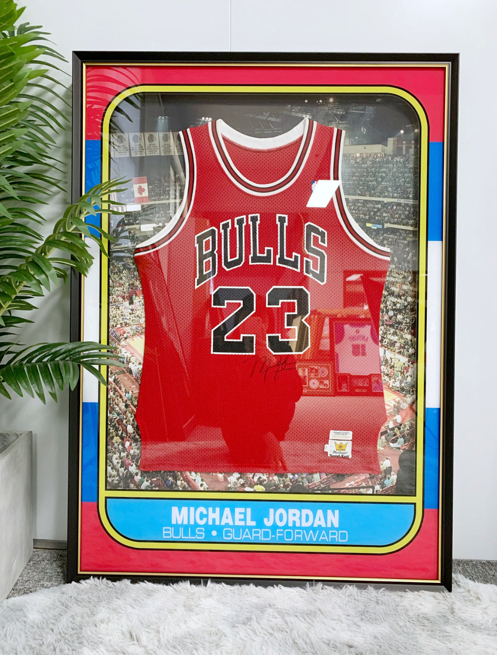 Chicago Bulls Michael Jordan Autographed Jersey with Personalized Custom Design Framed 00012