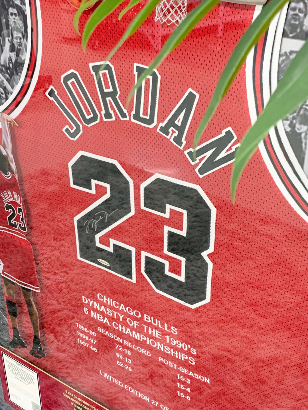 Chicago Bulls Michael Jordan Autographed Jersey with Personalized Custom Design Framed 00013