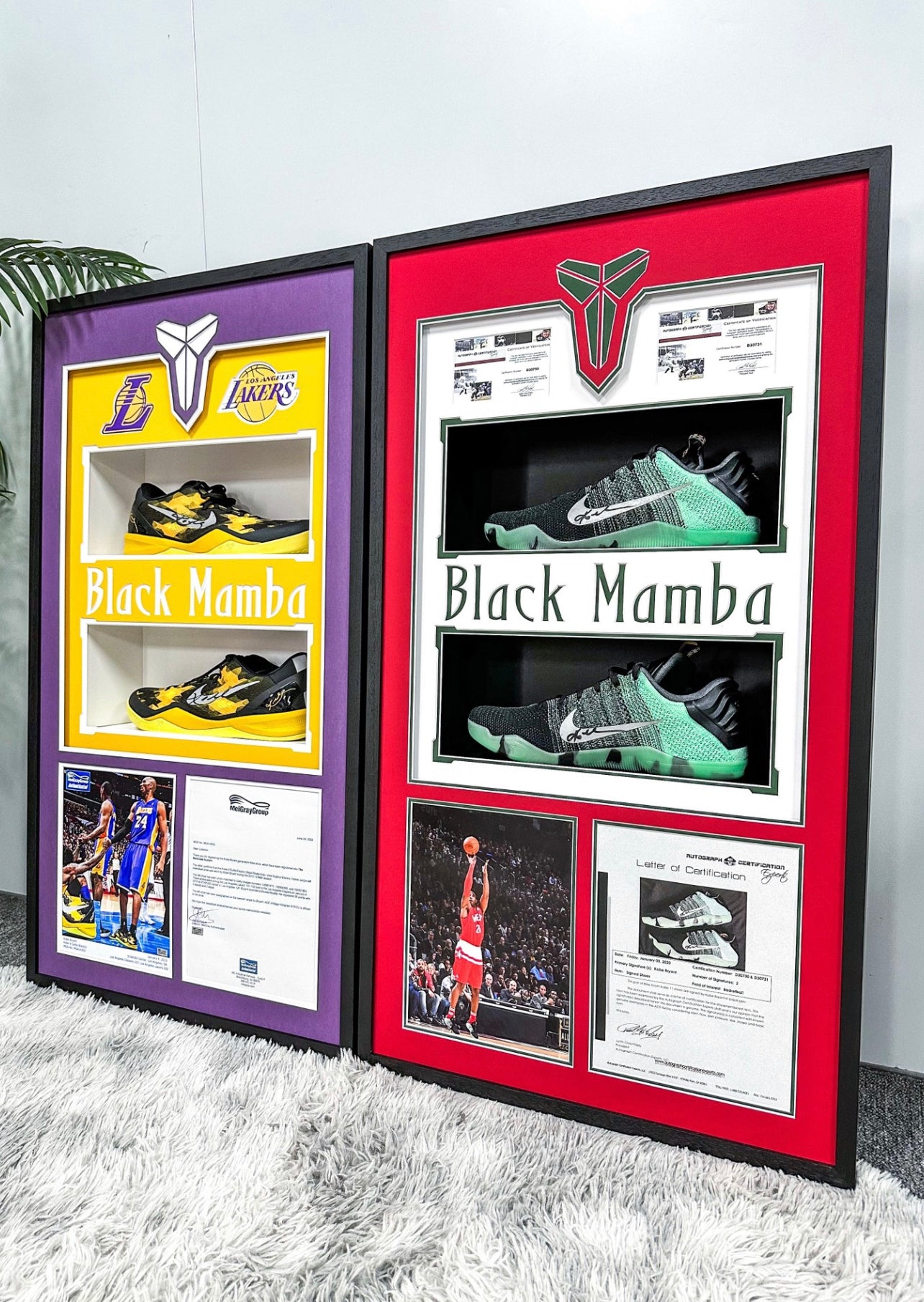 Kobe Bryant Sneakers with Personalized Custom Design Framed 000050
