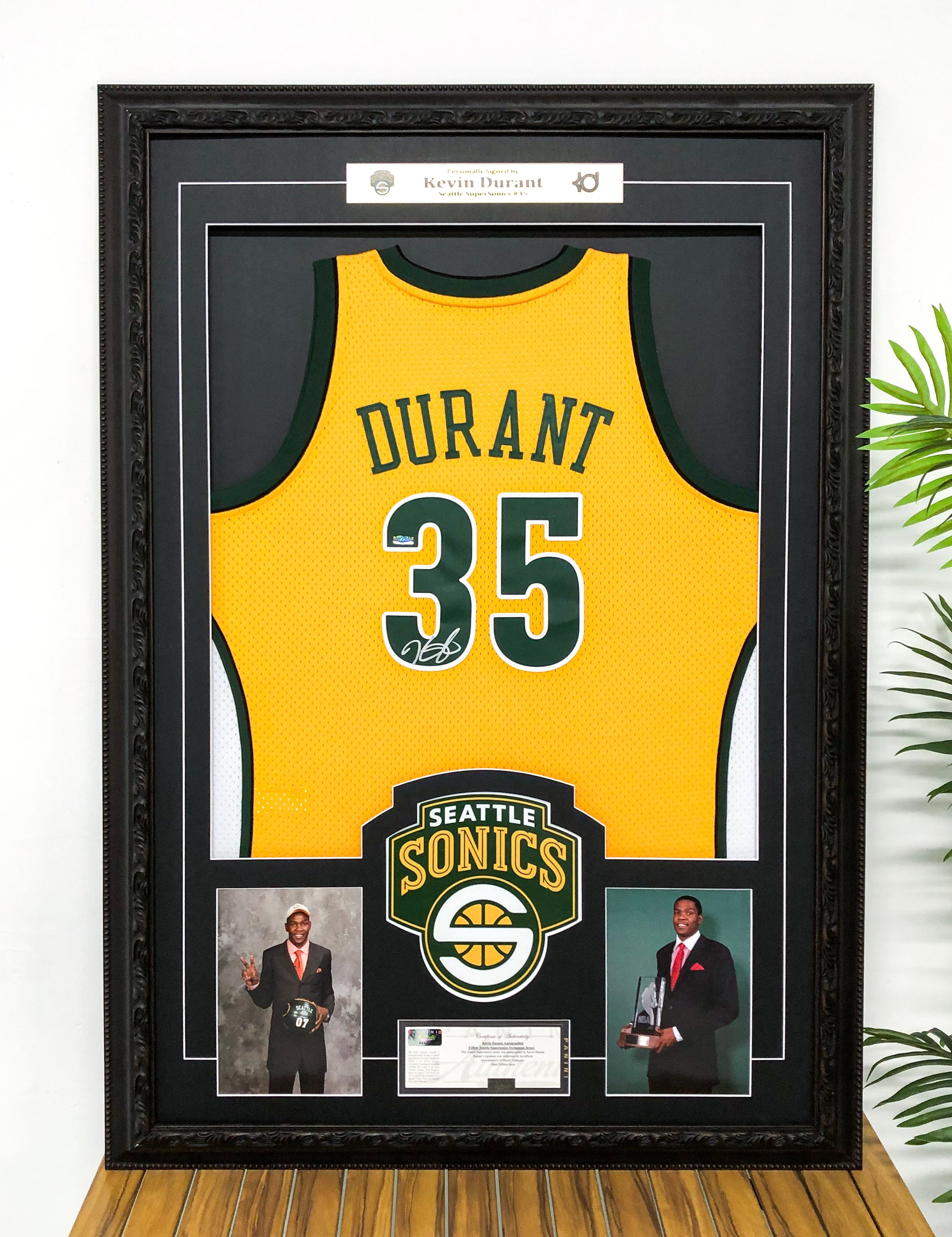 Oklahoma City Thunder Kevin Durant Autographed Jersey with Personalized Custom Design Framed 000017