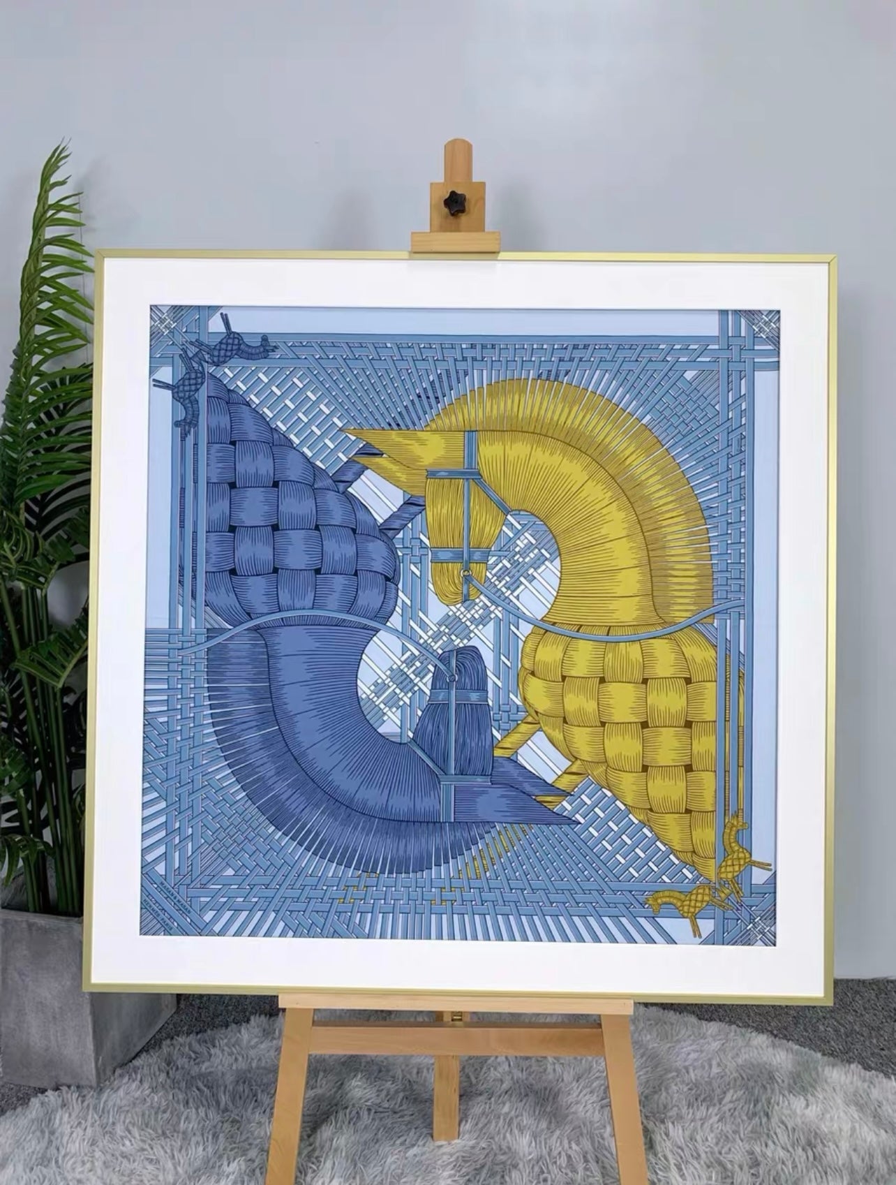 Hermès Sentimental Item with Personalized Custom Design Framed 00072