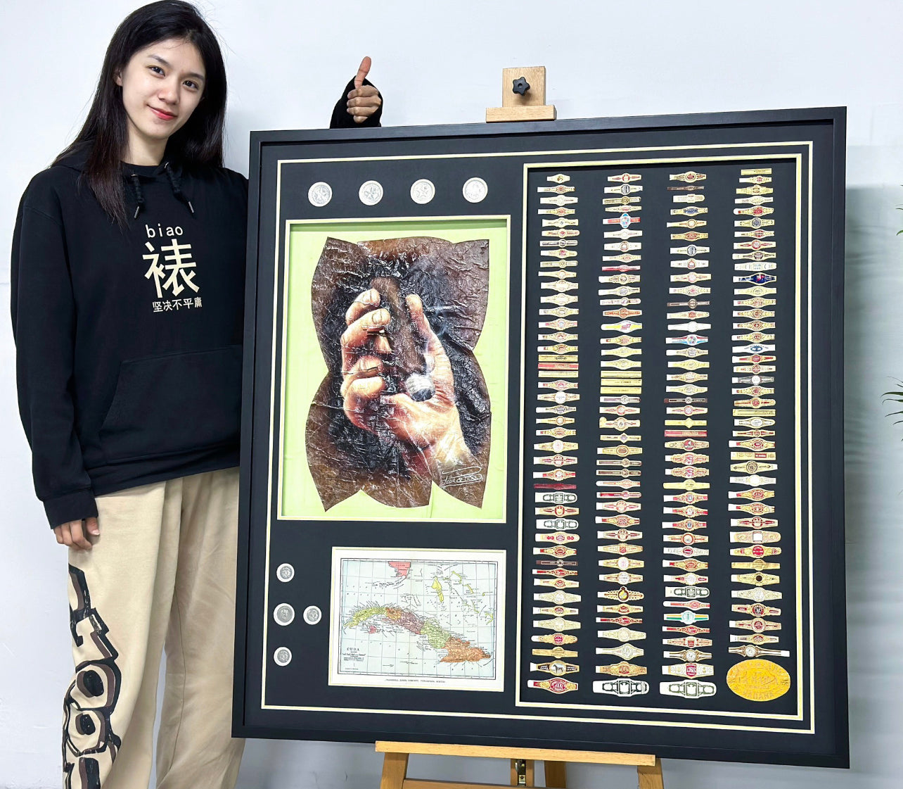Cigar Sentimental Item with Personalized Custom Design Framed 00106