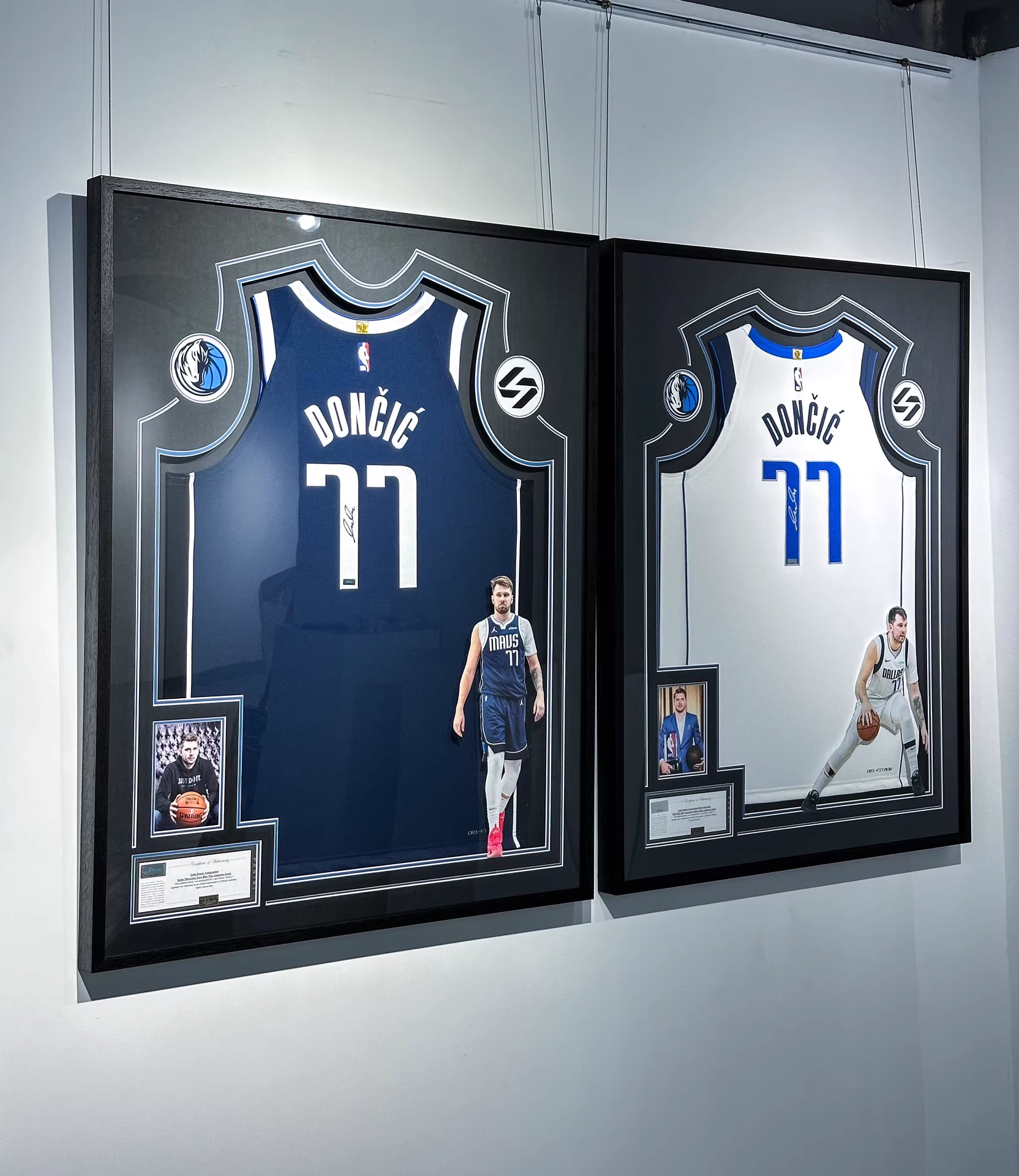 Dallas Mavericks Luka Doncic Autographed Jersey with Personalized Custom Design Framed 00004