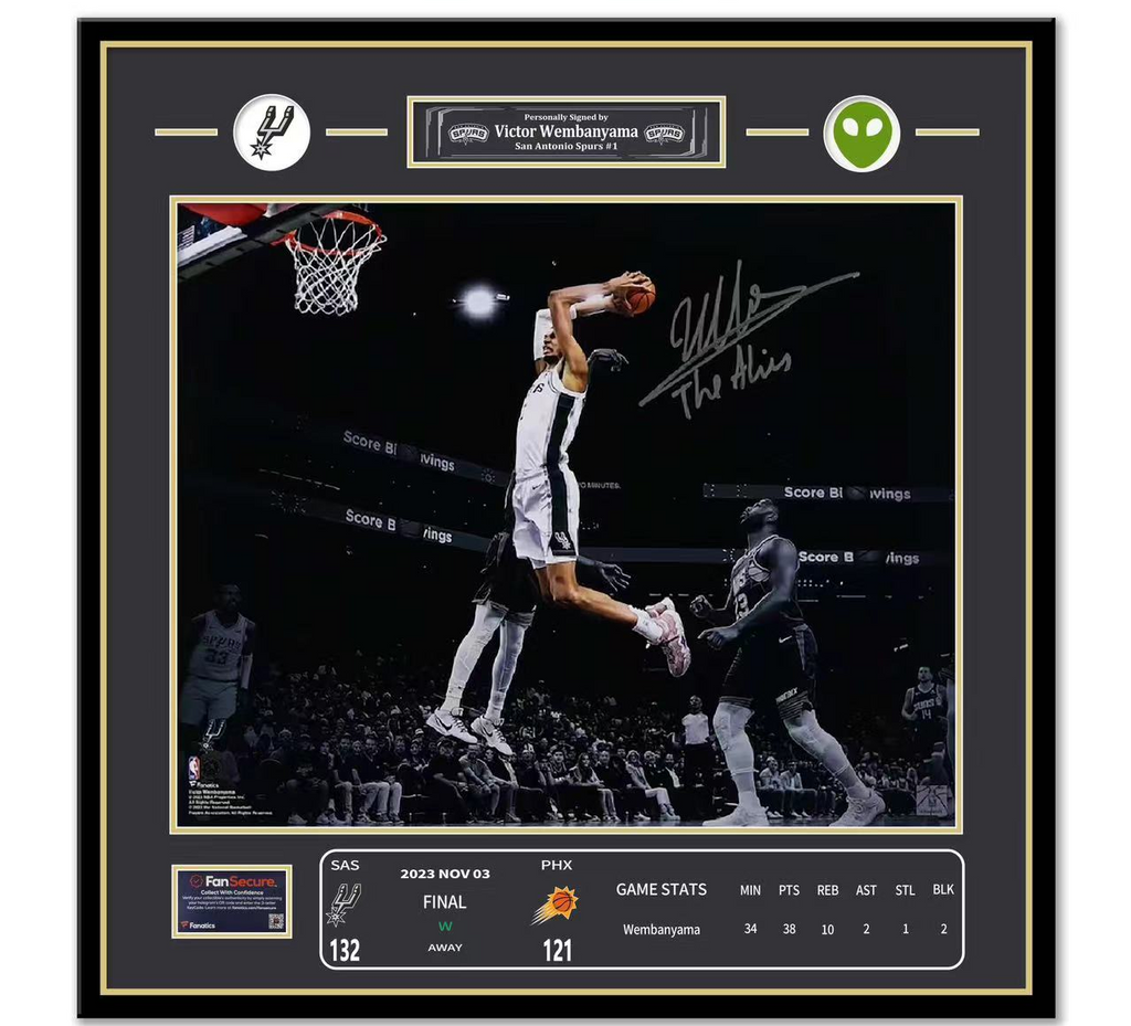 San Antonio Spurs Wembanyama Poster with Personalized Custom Design Framed 00011