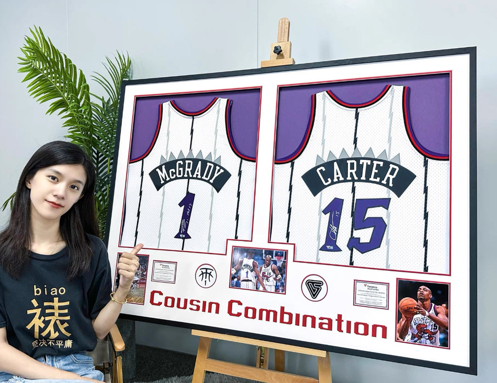 Toronto Raptors Vince Carter Autographed Jersey with Personalized Custom Design Framed 00005