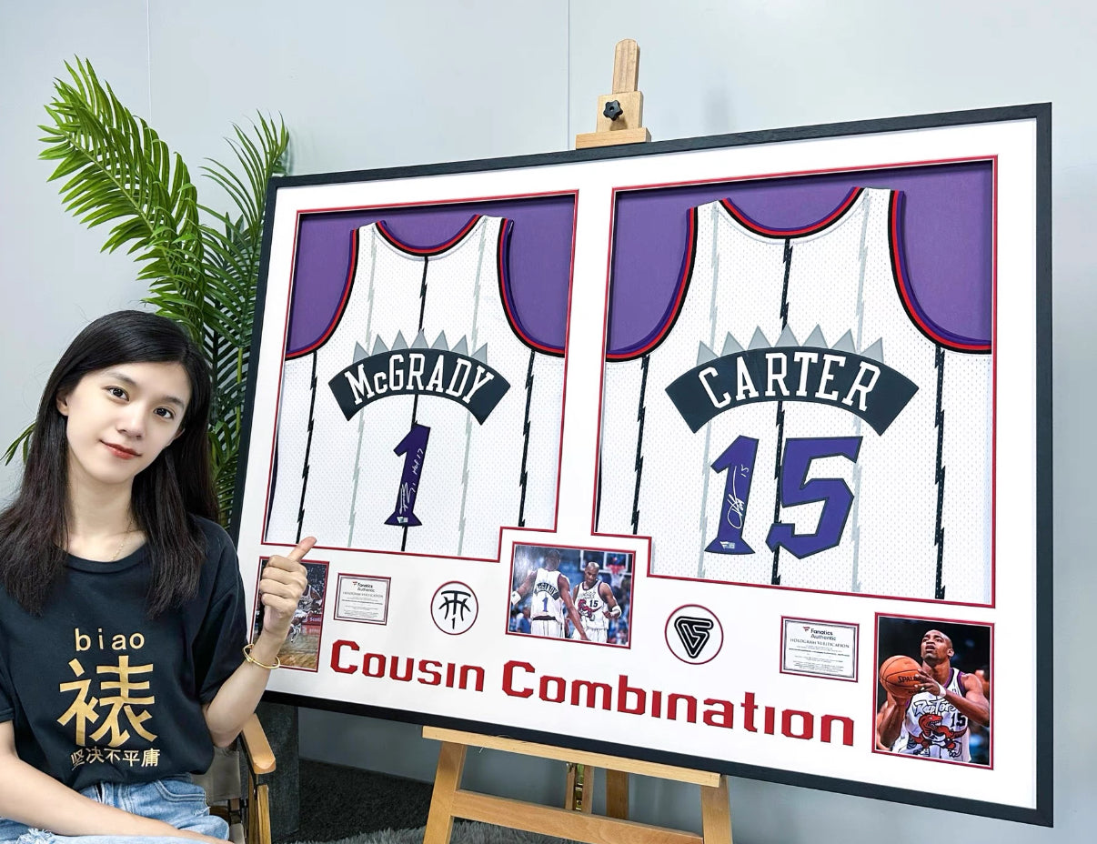 Toronto Raptors Vince Carter Autographed Jersey with Personalized Custom Design Framed 00005