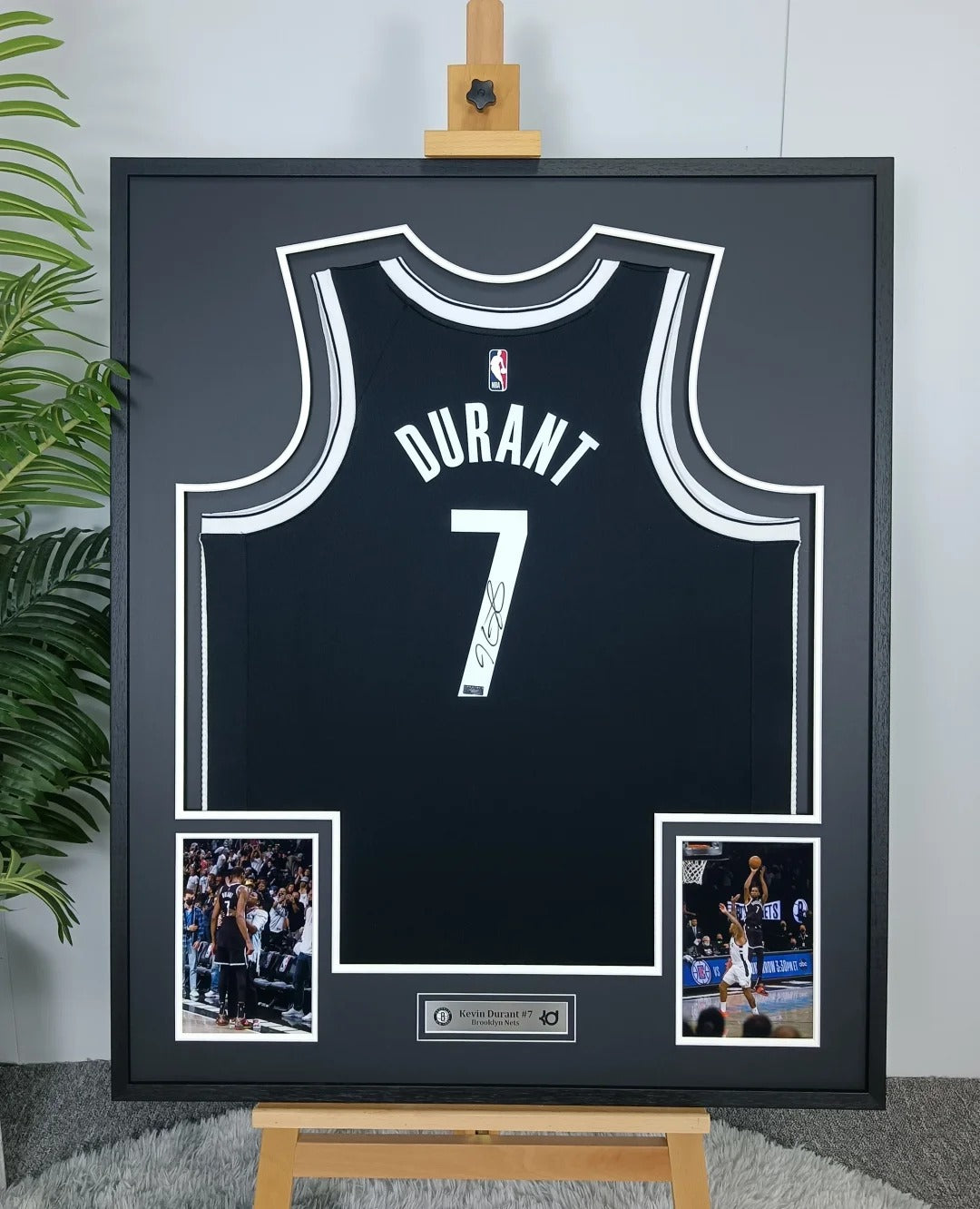 Brooklyn Nets Kevin Durant Autographed Jersey with Personalized Custom Design Framed 000016