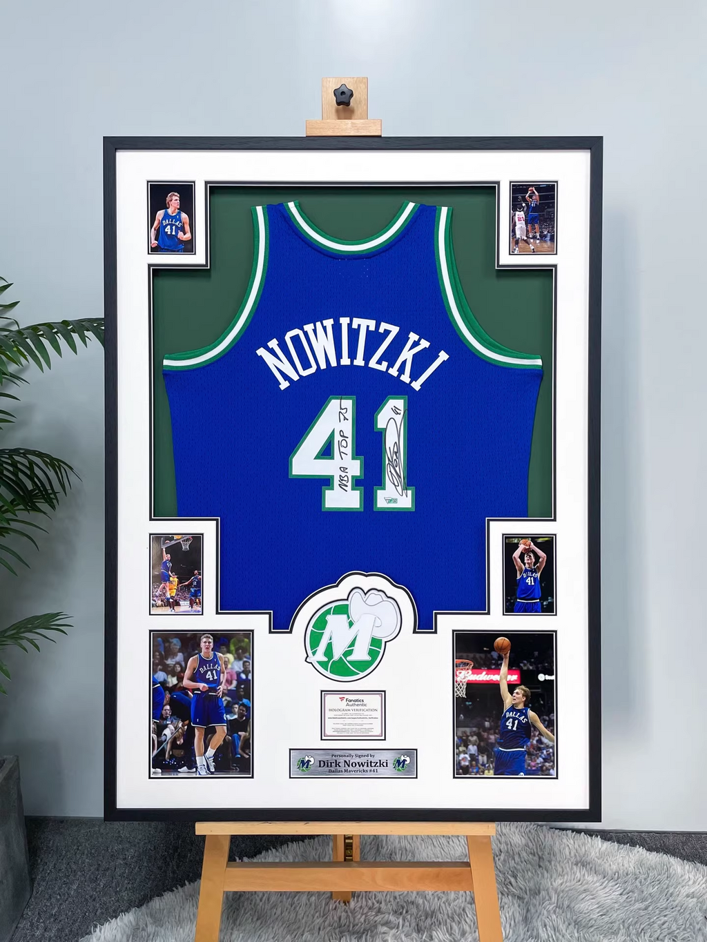 Dallas Mavericks Dirk Nowitzki Autographed Jersey with Personalized Custom Design Framed 00001