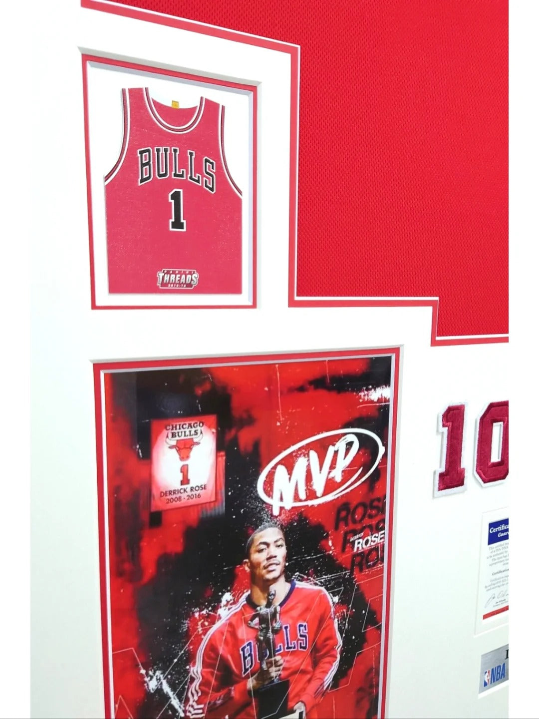 Chicago Bulls Derrick Rose Autographed Jersey with Personalized Custom Design Framed 00005