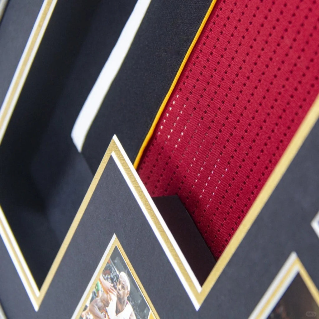 Miami Heat LeBron James Autographed Jersey with Personalized Custom Design Framed 00001