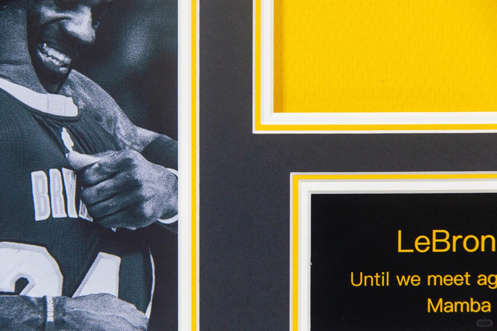 Los Angeles Lakers LeBron James Autographed Jersey with Standard Design Framed00002