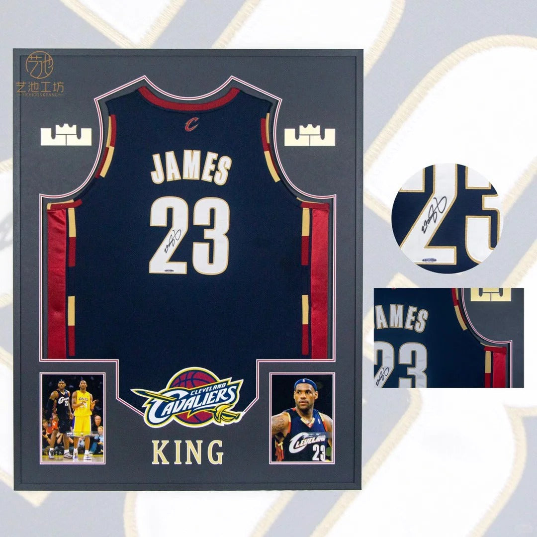 Cleveland Cavaliers LeBron James Autographed Jersey with Personalized Custom Design Framed 000020