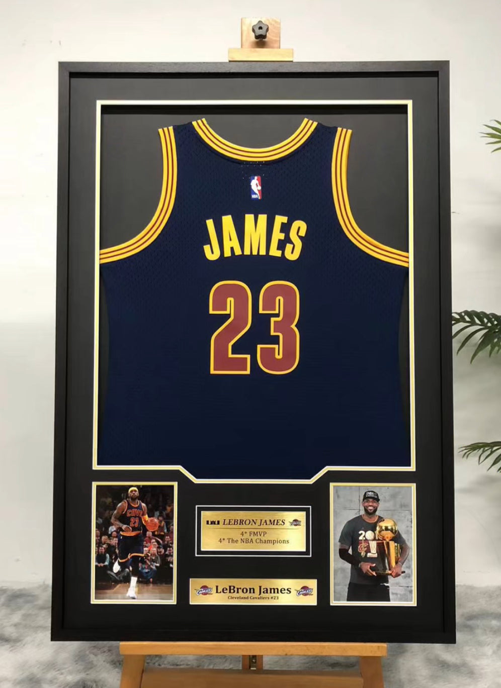 Cleveland Cavaliers LeBron James Autographed Jersey with Personalized Custom Design Framed  000026