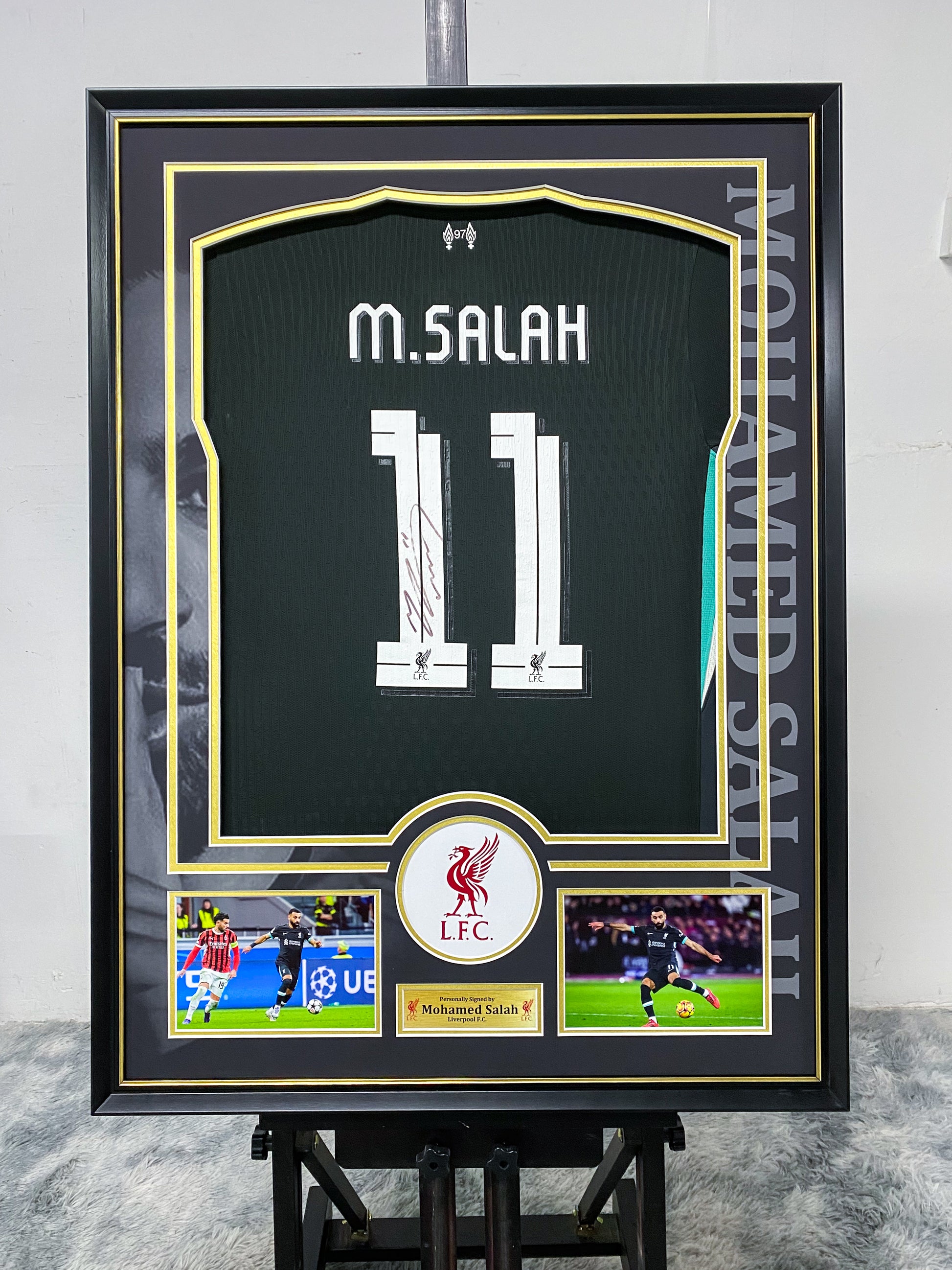 Mohamed Salah Liverpool FC Jersey Framing  00061