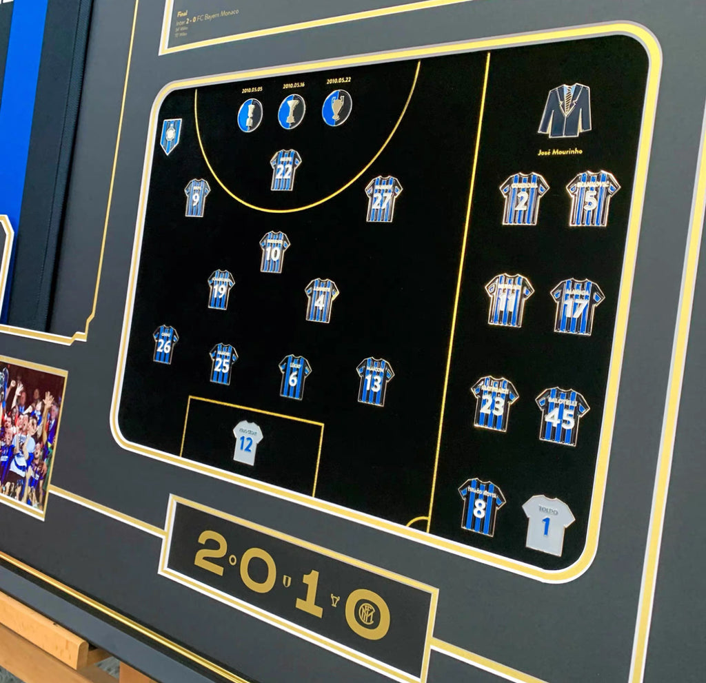 F.C. Internazionale Milano Autographed Jersey with Personalized Custom Design Framed 00001