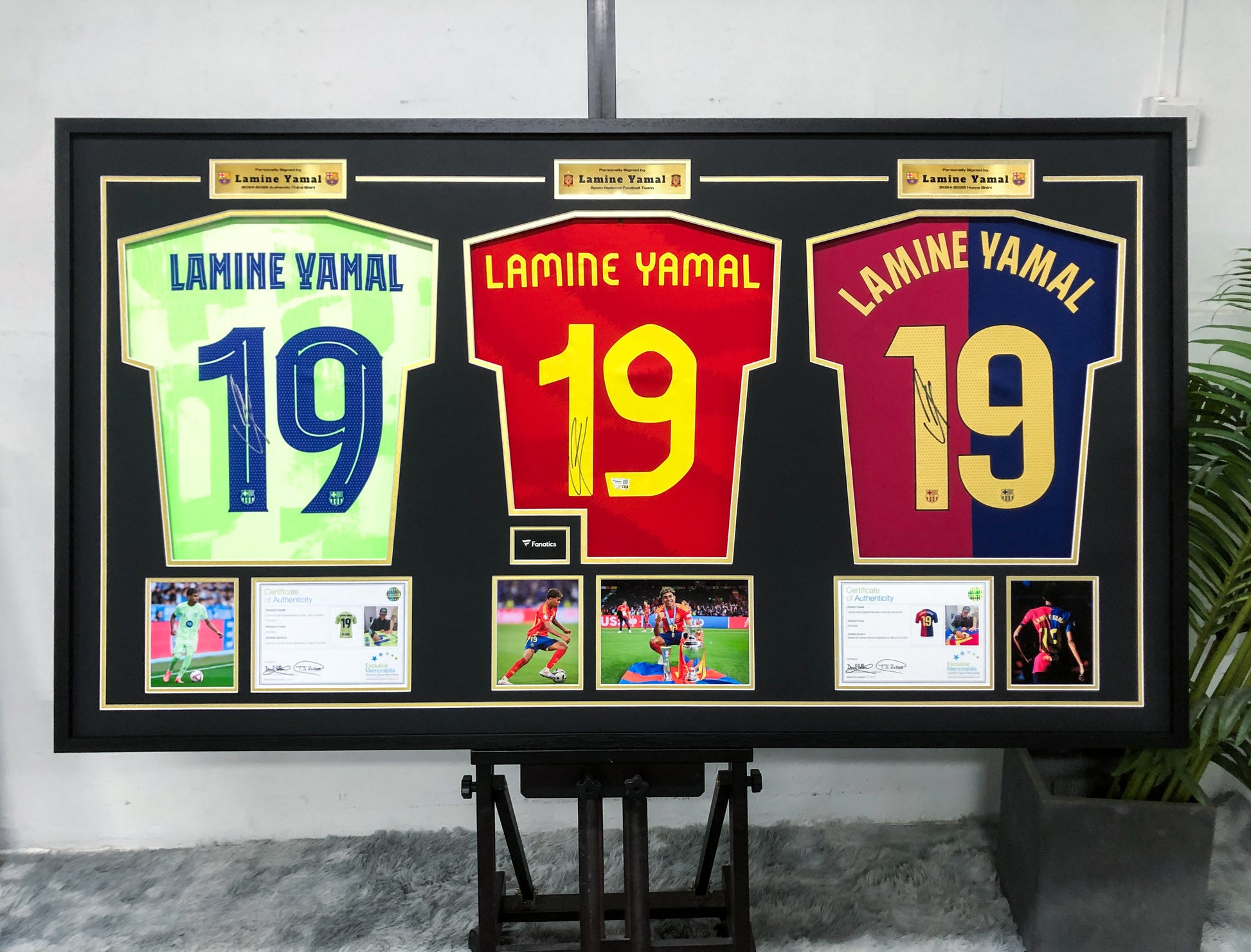 Lamine Yamal FC Barcelona&Spain National Team Jersey Framing  00057