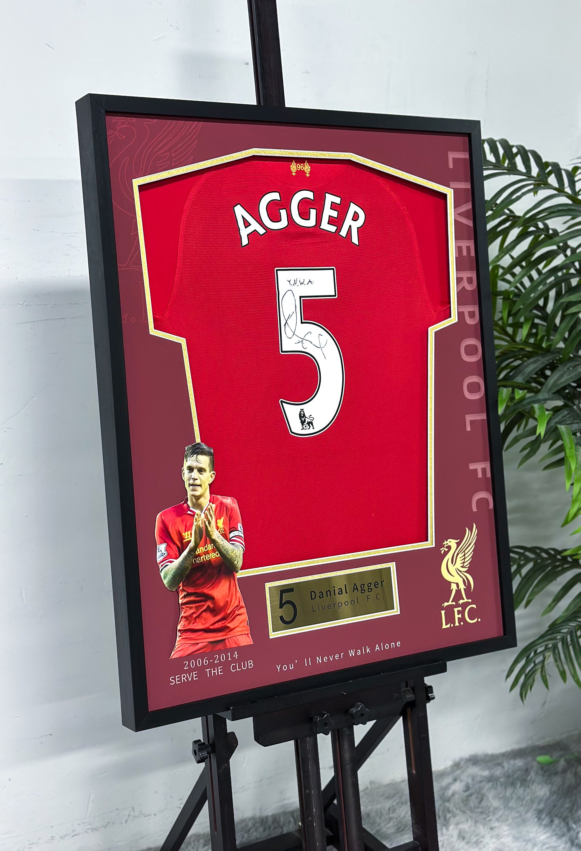 Daniel Agger Liverpool Football Club Jersey Framing 00059