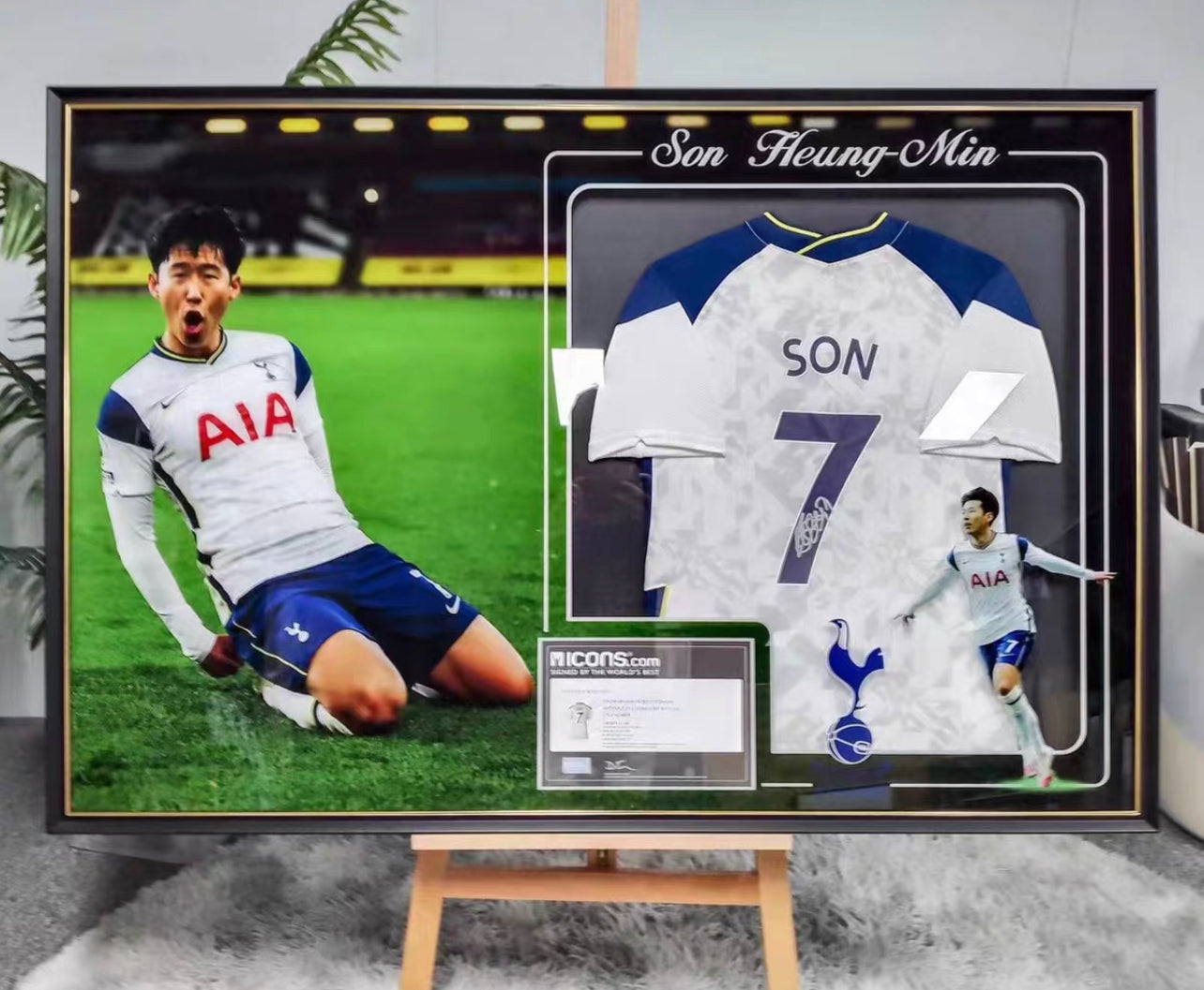 Tottenham Hotspur F.C. Son Heung-Min Autographed Jersey with Personalized Custom Design Framed 00002