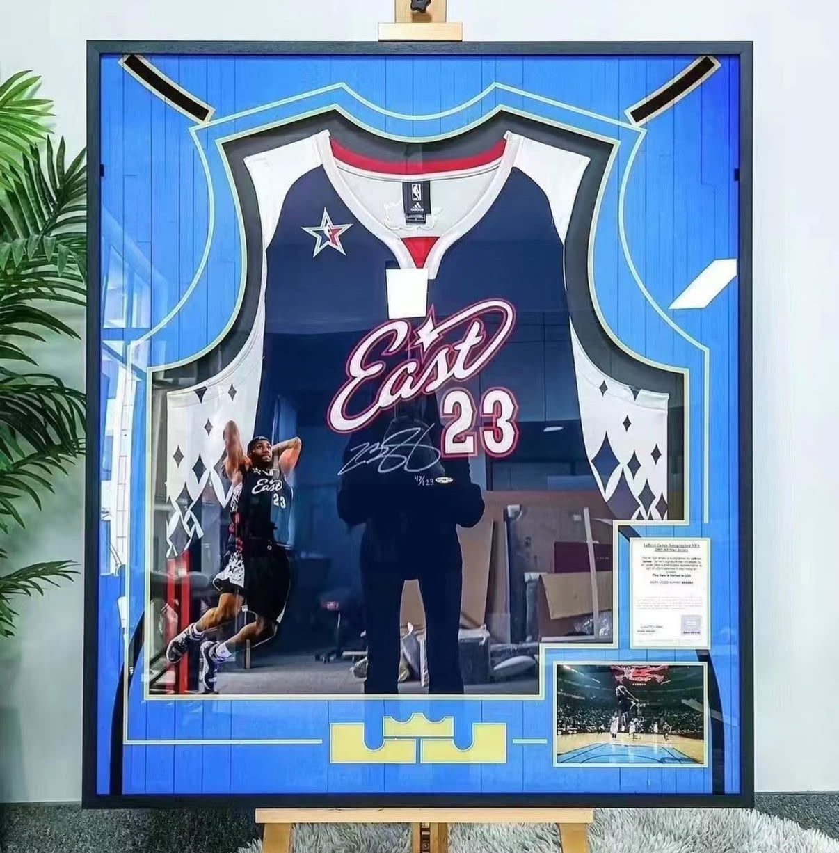 ALL STAR LeBron James Autographed Jersey with Personalized Custom Design Framed 000055