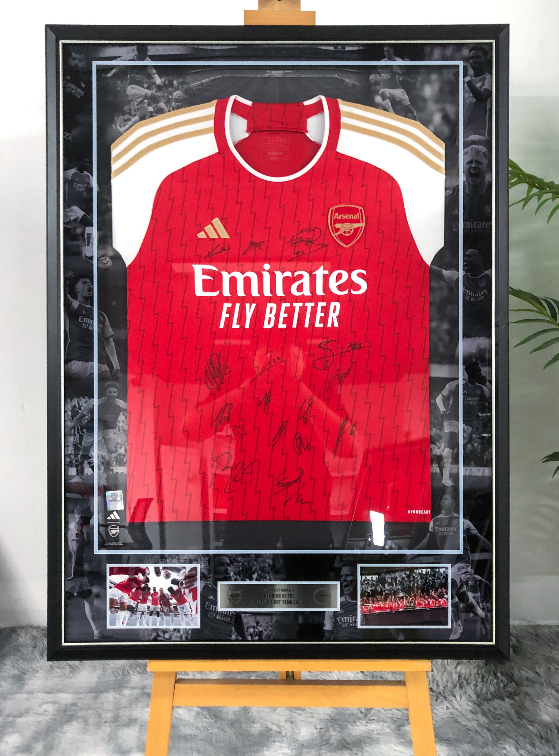 The Arsenal Football Club Autographed Jersey with Personalized Custom Design Framed 00015