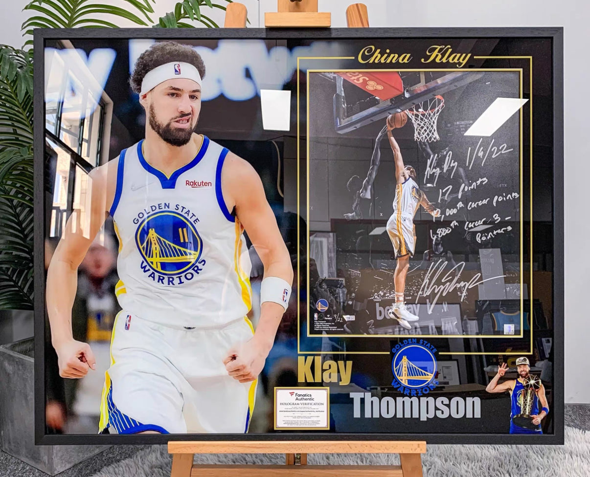 Golden State Warriors Klay Thompson Poster with Personalized Custom Design Framed00003