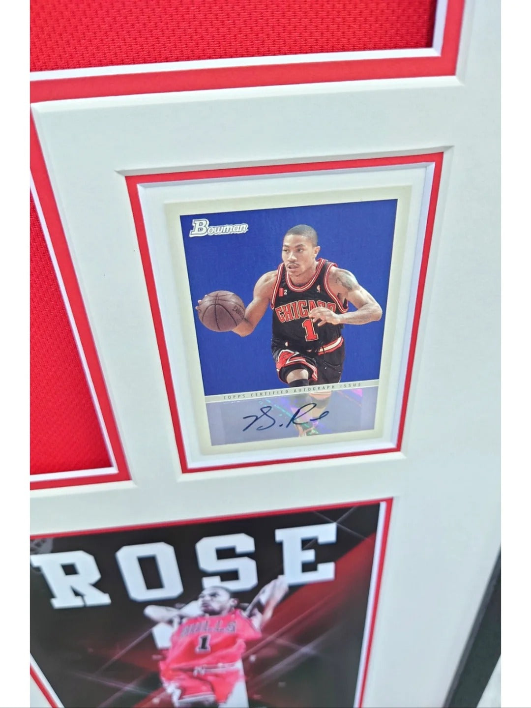 Chicago Bulls Derrick Rose Autographed Jersey with Personalized Custom Design Framed 00005