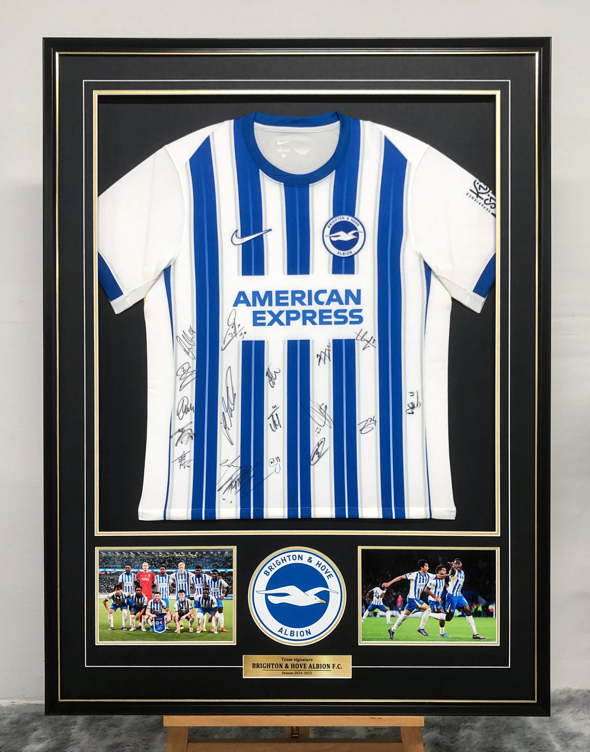 Brighton Autographed Jersey with Personalized Custom Design Framed 00030