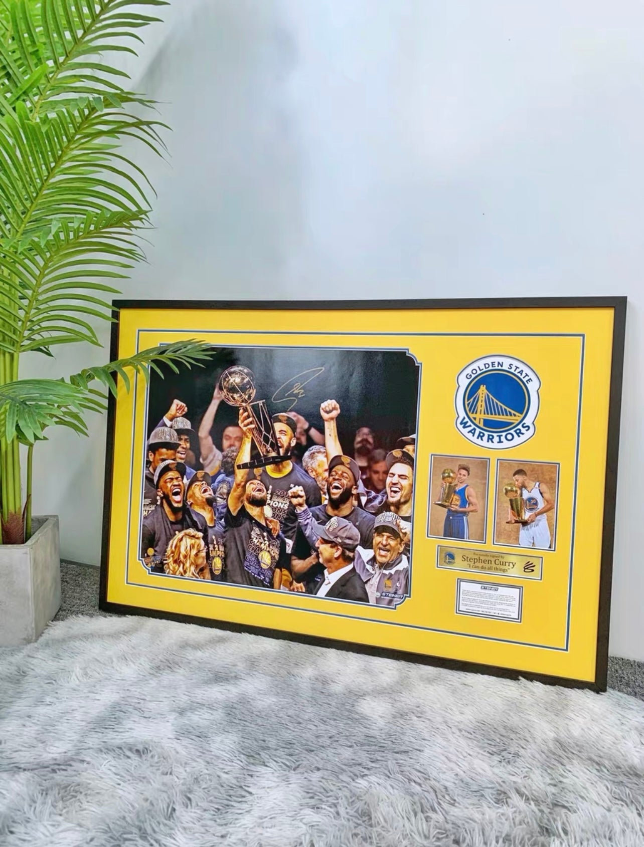 Stephen Curry Poster with Personalized Custom Design Framed 000050