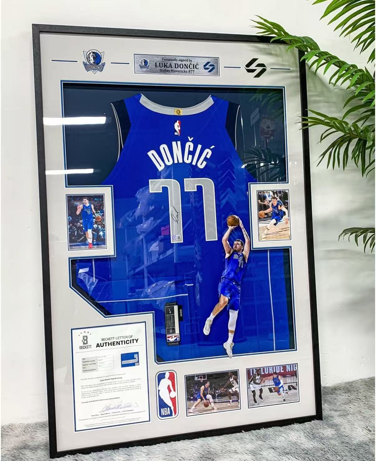Dallas Mavericks Luka Doncic Autographed Jersey with Personalized Custom Design Framed 00002