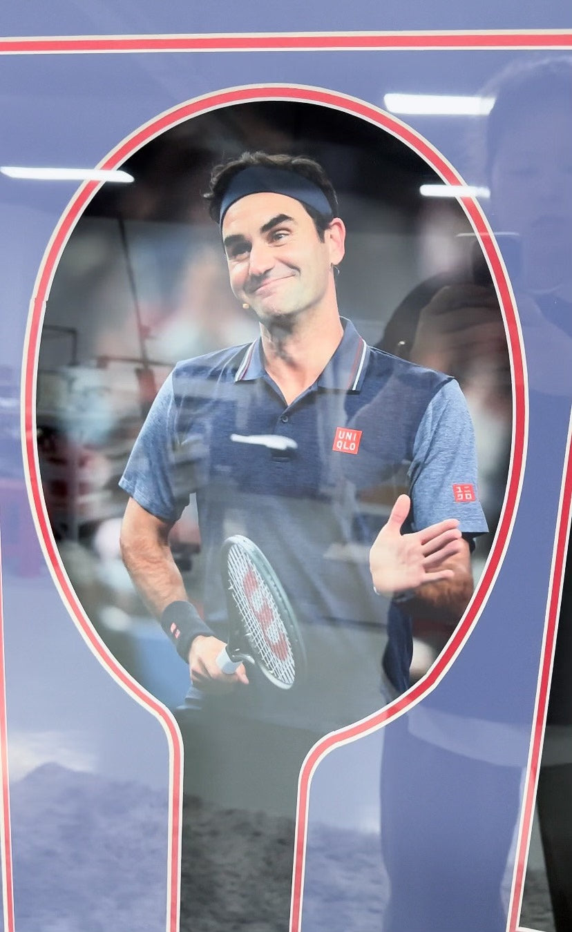 Roger Federer Tennis racket Sentimental Item with Personalized Custom Design Framed 00006