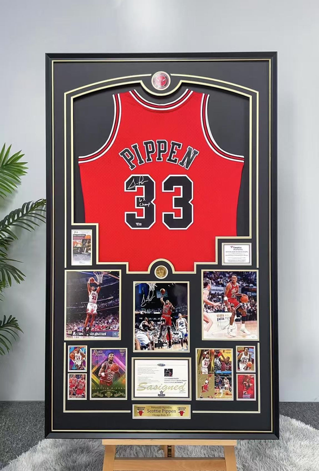Chicago Bulls Scottie Pippen Autographed Jersey with Personalized Custom Design Framed 00001