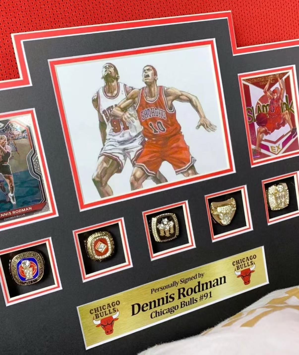 Chicago Bulls Dennis Rodman Autographed Jersey with Personalized Custom Design Framed 00006