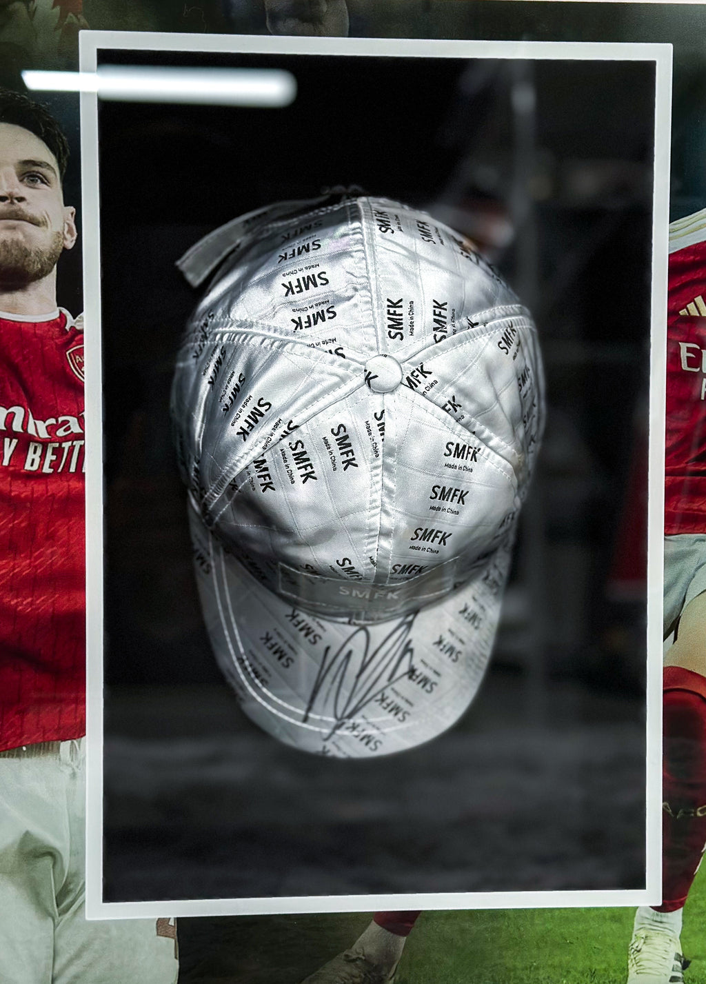 The Arsenal Declan Rice Football Club Autographed Jersey with Personalized Custom Design Framed 00039