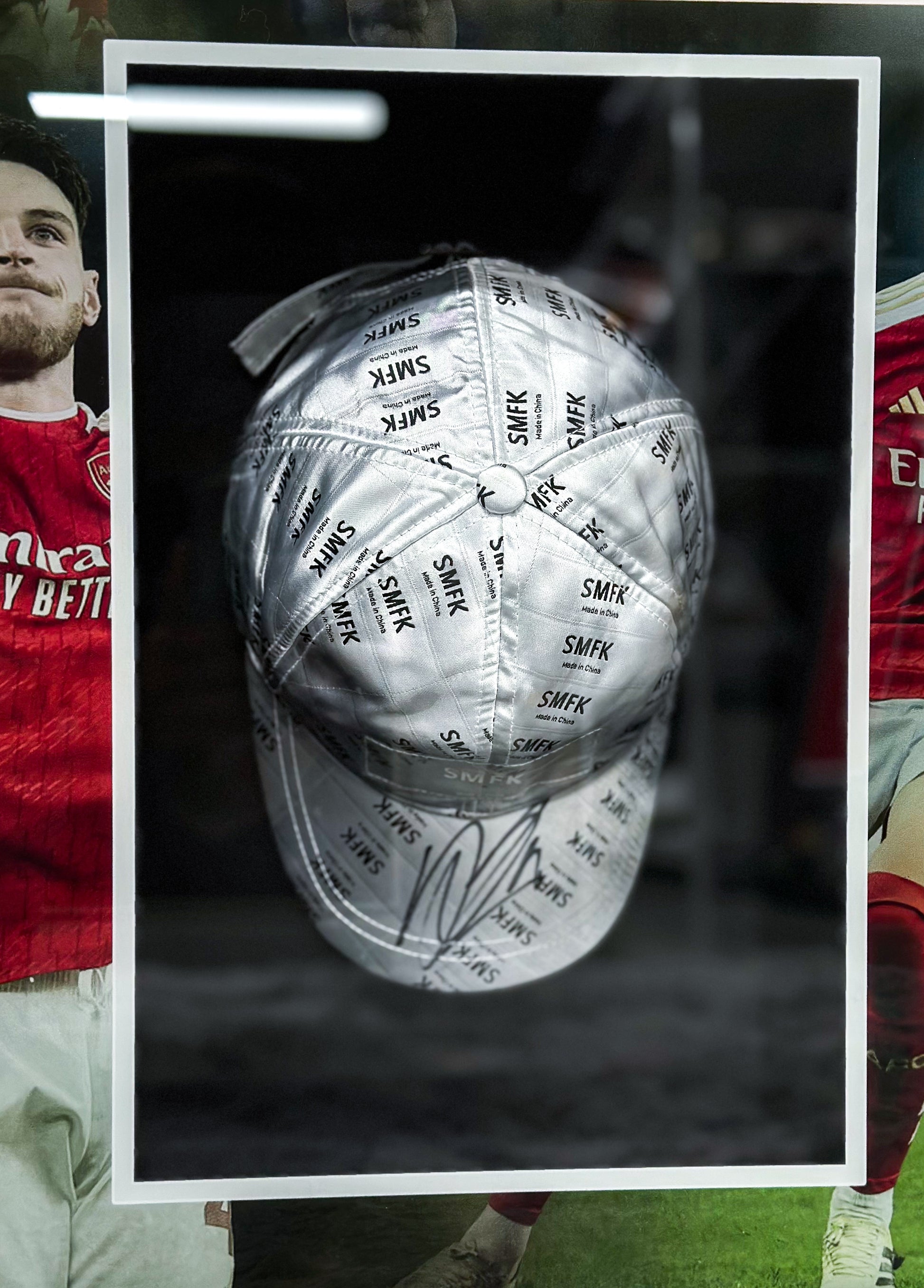 The Arsenal Declan Rice Football Club Autographed Jersey with Personalized Custom Design Framed 00039