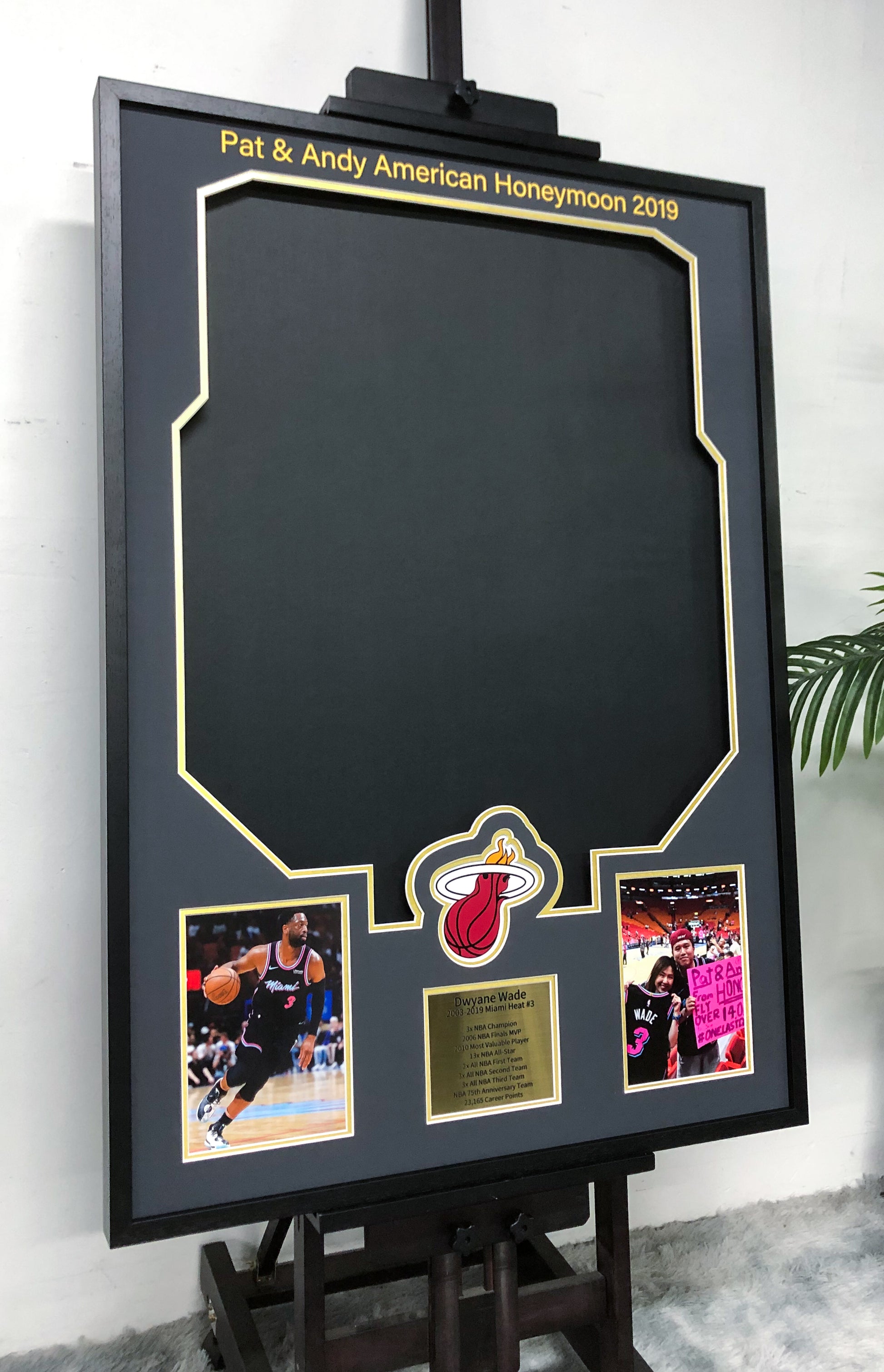 Miami Heat Dwyane Wade Autographed Jersey with Personalized Custom Design Framed 00011