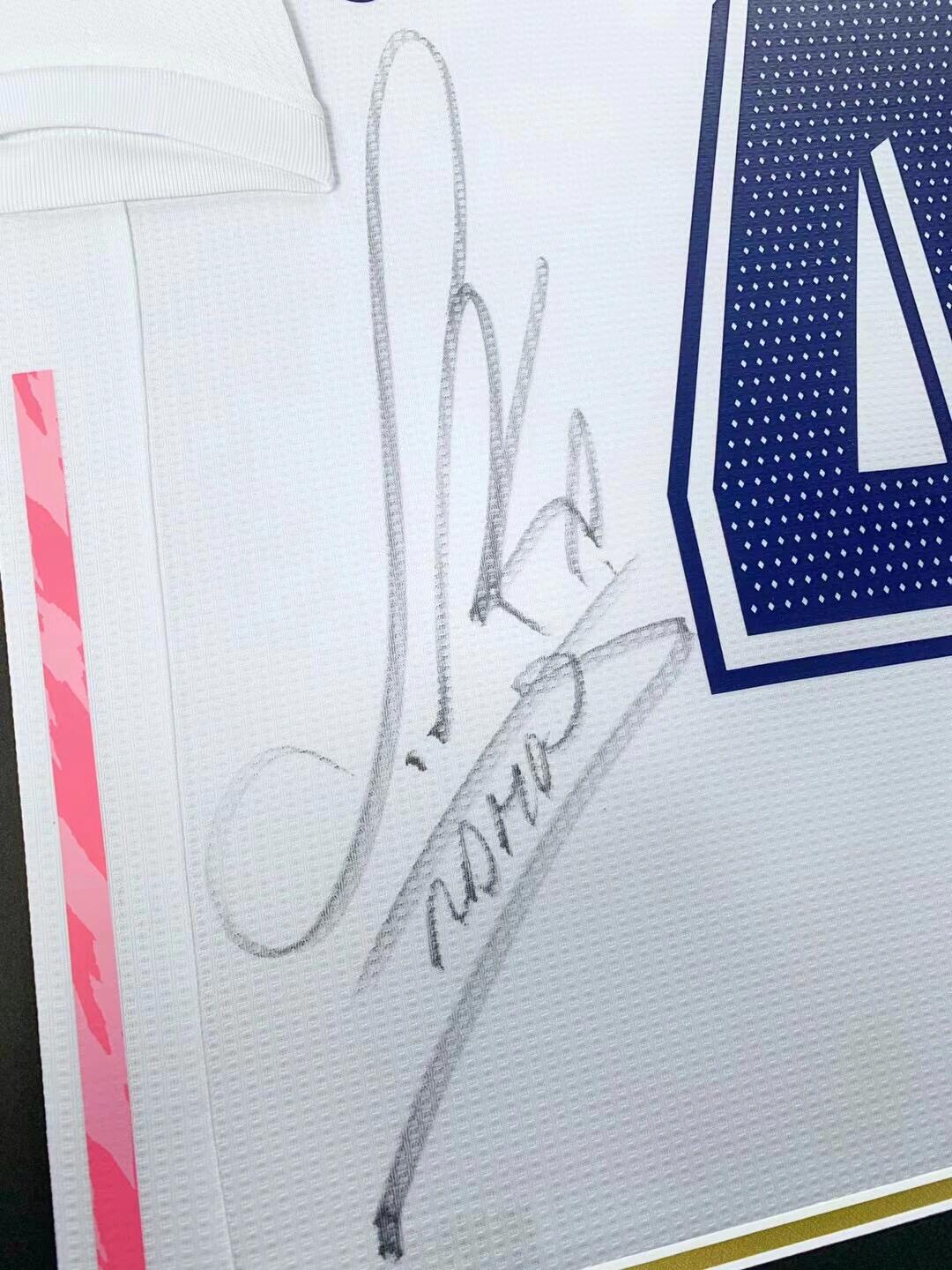 Real Madrid Club Sergio Ramos Autographed Jersey with Personalized Custom Design Framed 000020