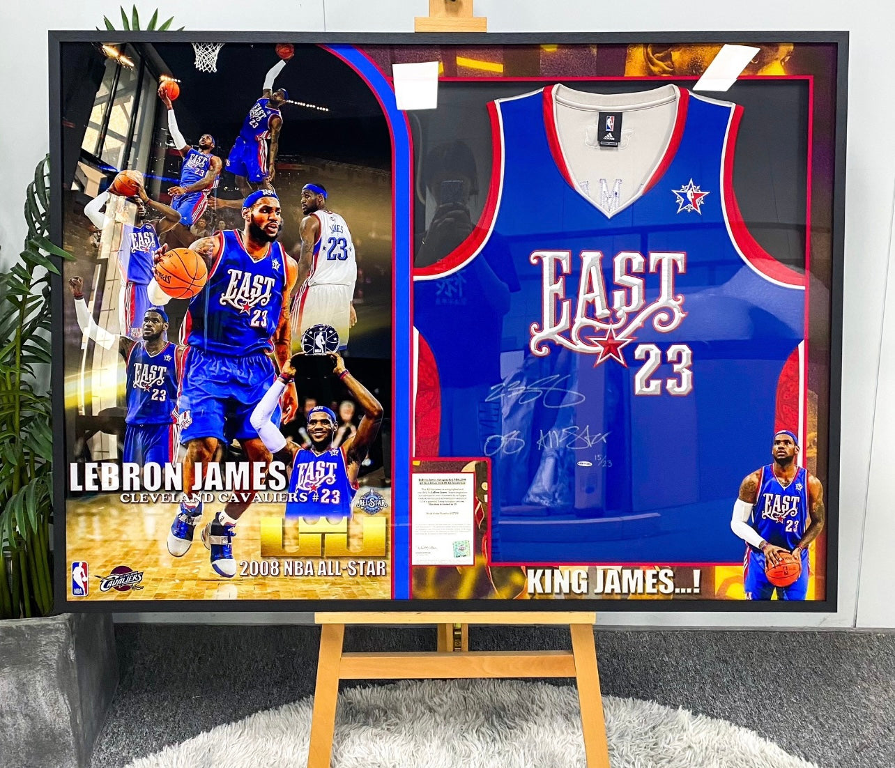 ALL STAR LeBron James Autographed Jersey with Personalized Custom Design Framed 000048