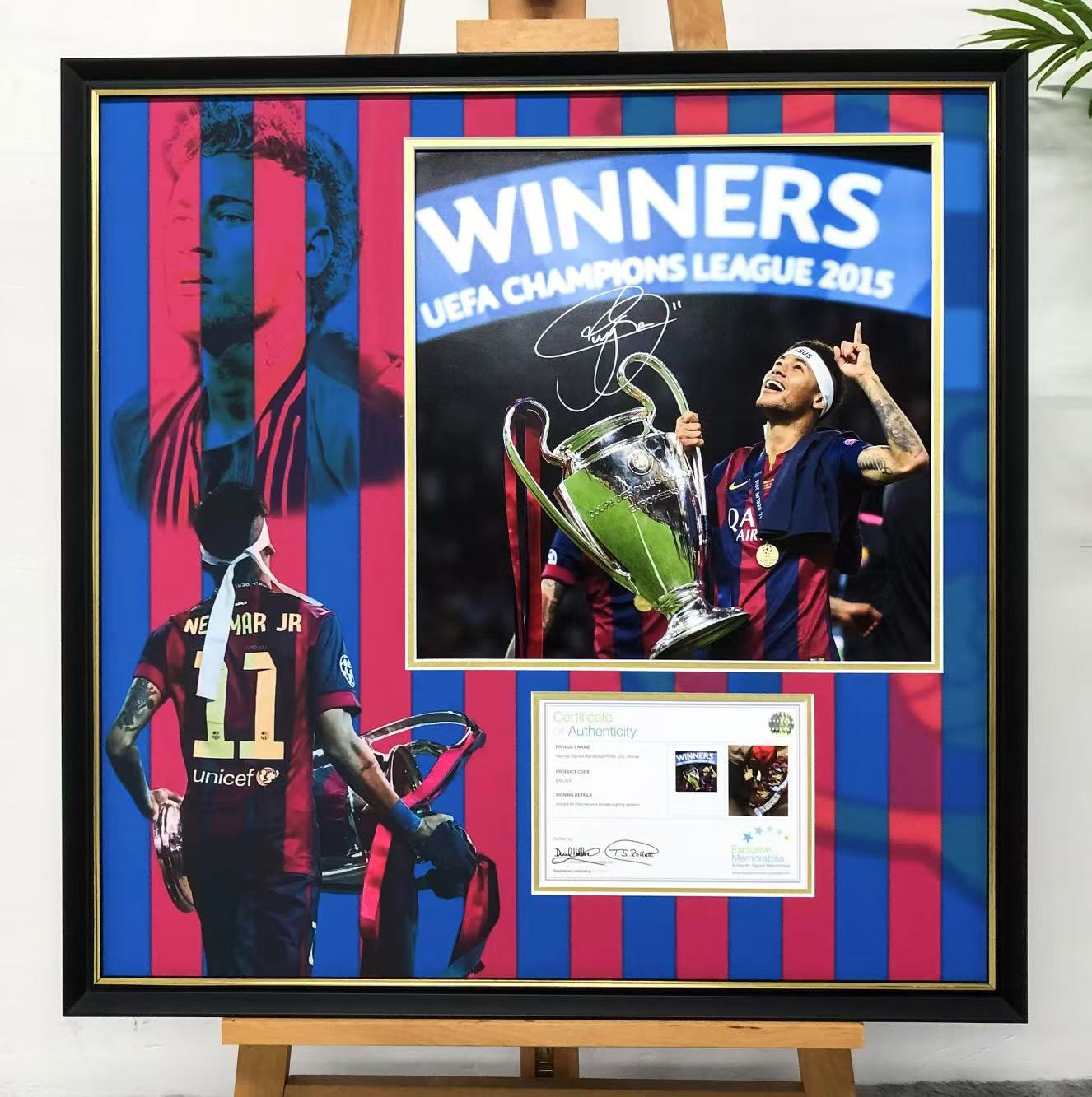 FC Barcelona Neymar Poster with Personalized Custom Design Framed 000157