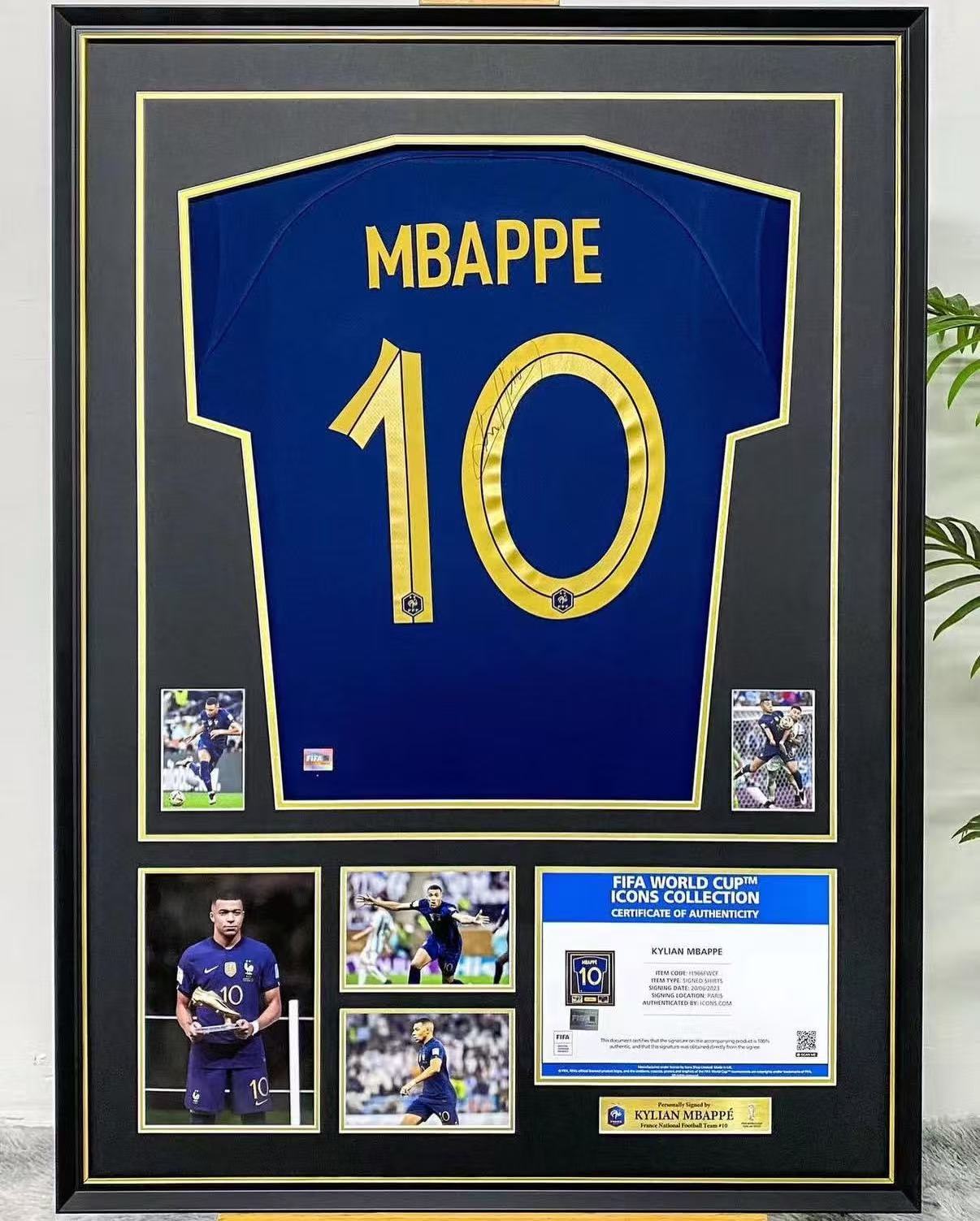 France national team Autographed Jersey with Classic Design Framed00002