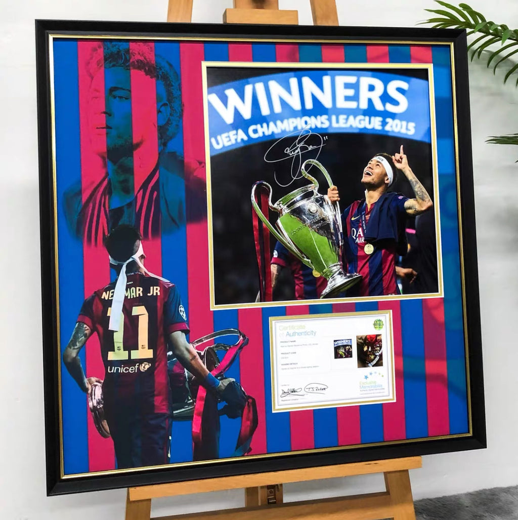 FC Barcelona Neymar Poster with Personalized Custom Design Framed 000013