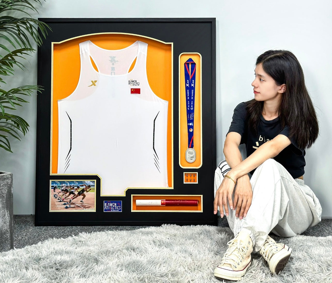 Sprint suit Sentimental Item with Personalized Custom Design Framed 00083