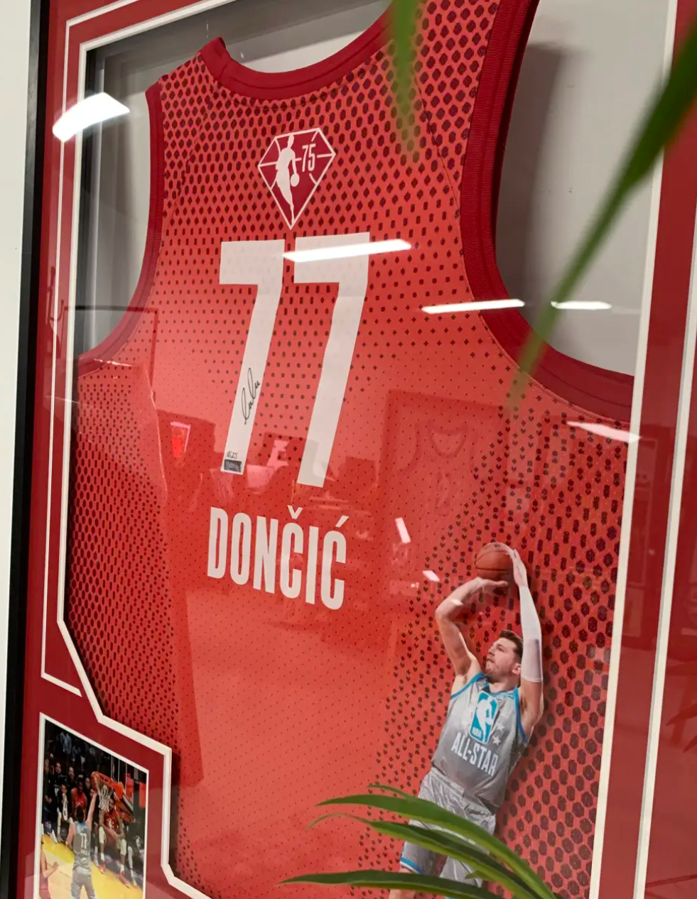 ALL STAR Luka Doncic Autographed Jersey with Personalized Custom Design Framed 00001