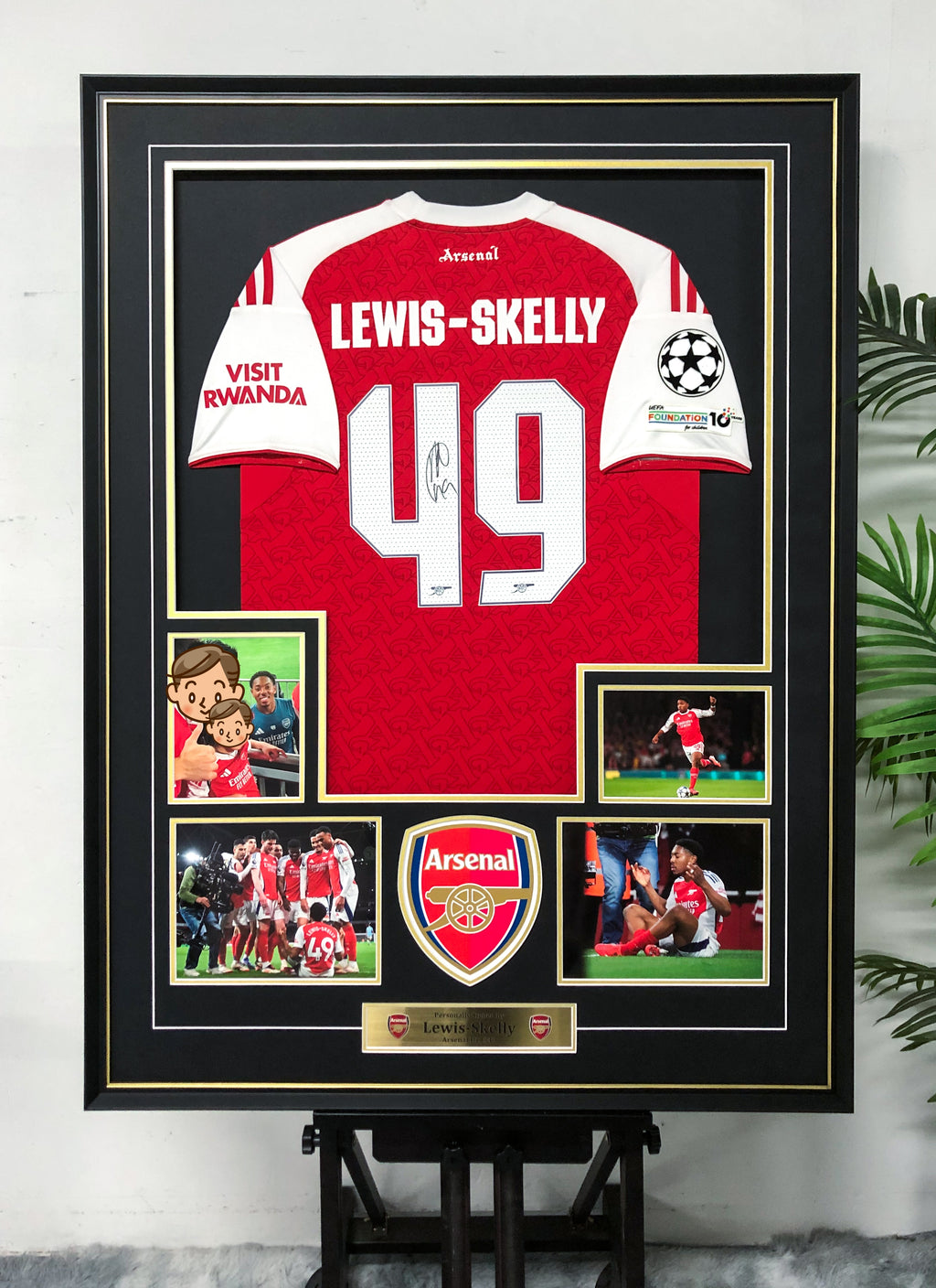 The Arsenal Lewis Skelly Football Club Autographed Jersey with Personalized Custom Design Framed 00043