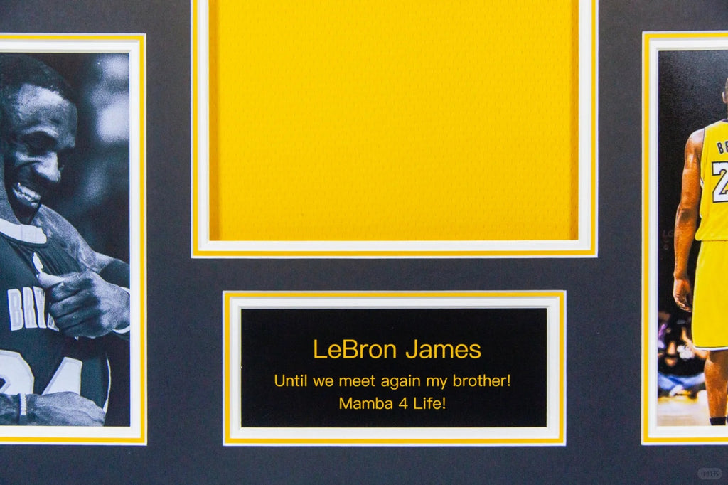Los Angeles Lakers LeBron James Autographed Jersey with Standard Design Framed00002